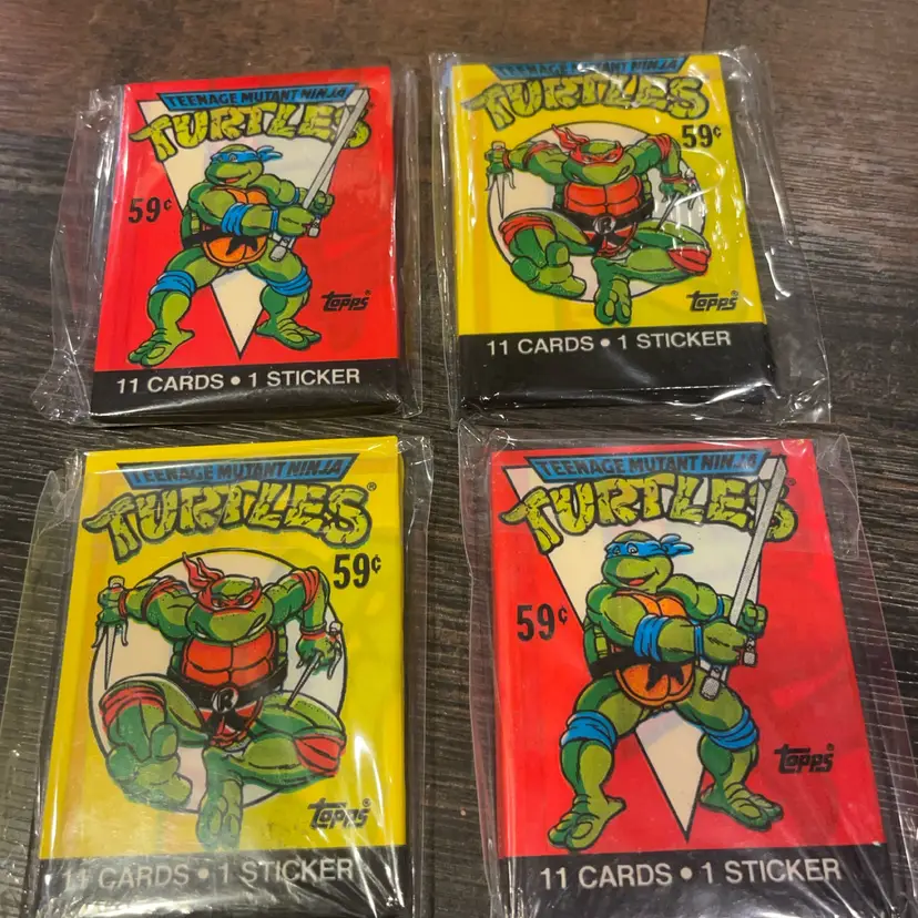 4 Sealed 1989 TMNT Card Packs