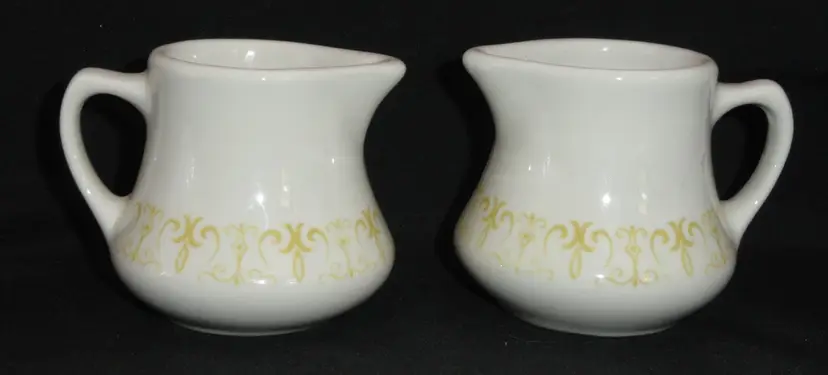 2 Homer Laughlin Best China Creamers ~ Filigree Design ~ Restaurant Ware