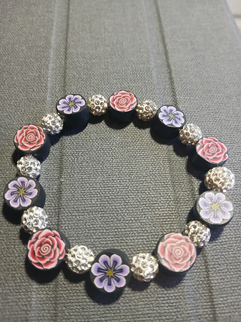Frankies1ofakind bracelet  pink and purple rose