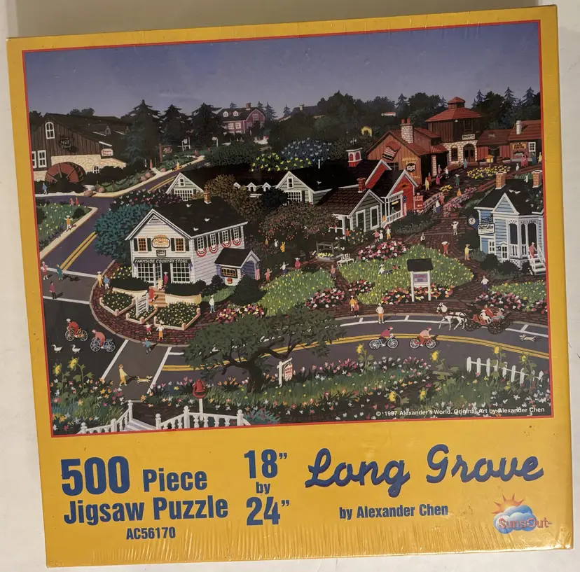Long Grove 500 Piece Jigsaw Puzzle Sunset Alexander Chen 1997 New