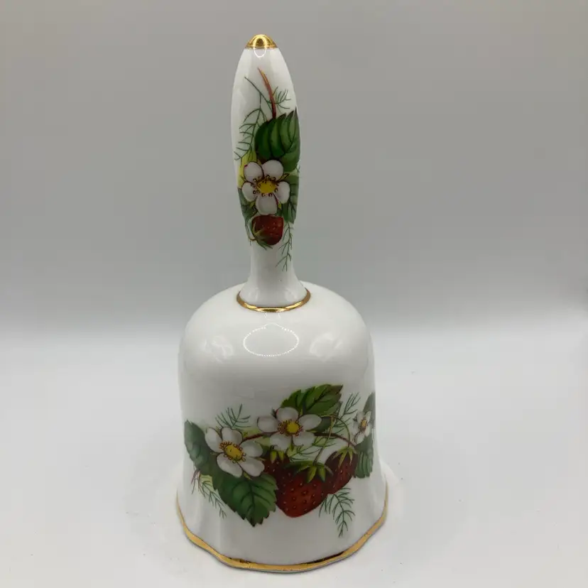 Vintage Hammersley & Co Bone China Strawberry Ripe Bell, 5 1/2” Tall! Made In England! H22