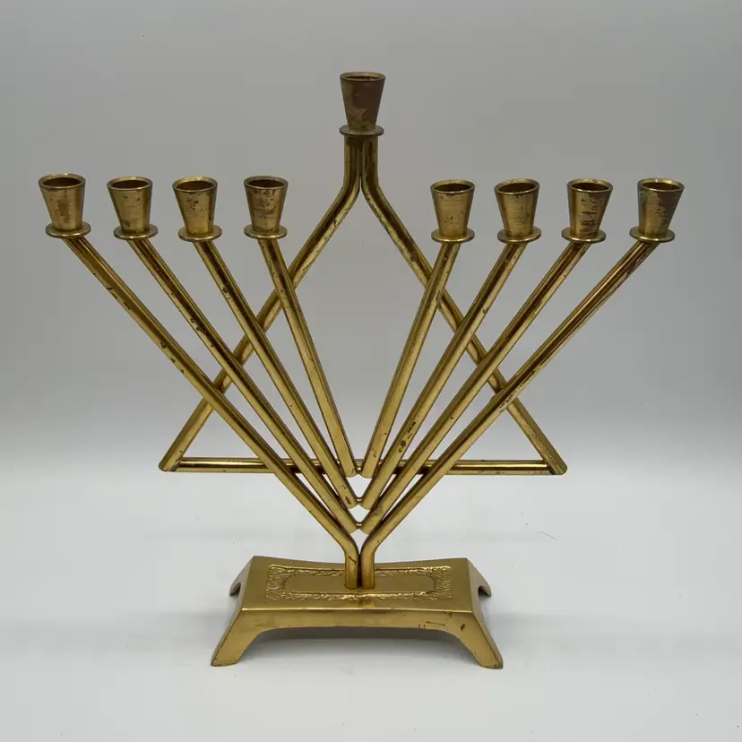 Wanberg Brass Menorah Israel Signs Of Wear