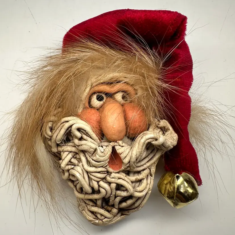 Vintage Old World German Santa Claus Wall Hanging Face