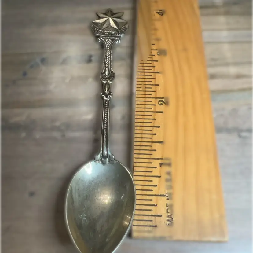 Silver Mini Spoon 4”, “BETHLEHEM “ marked “S”