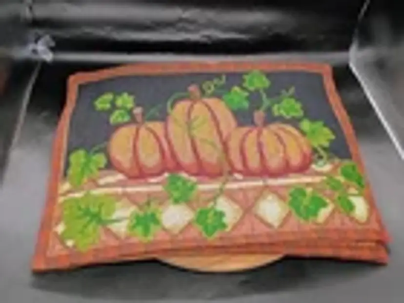 Target Fall Autumn Harvest Pumpkin Tapestry Placemats Set of 4 19x13".