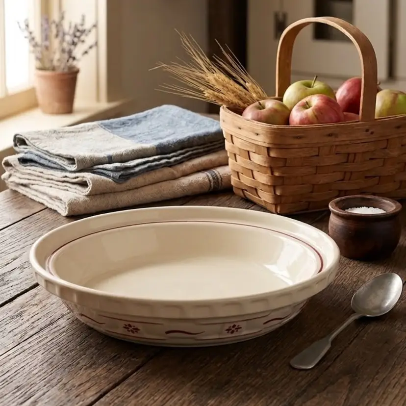 Longaberger Woven Traditions Red 10" Pie Plate