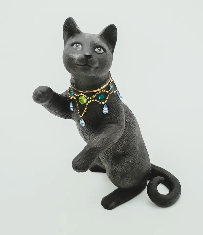 Lenox Jeweled Cat Collection ~ Matte Black Figurine ~ Moonlight Allure