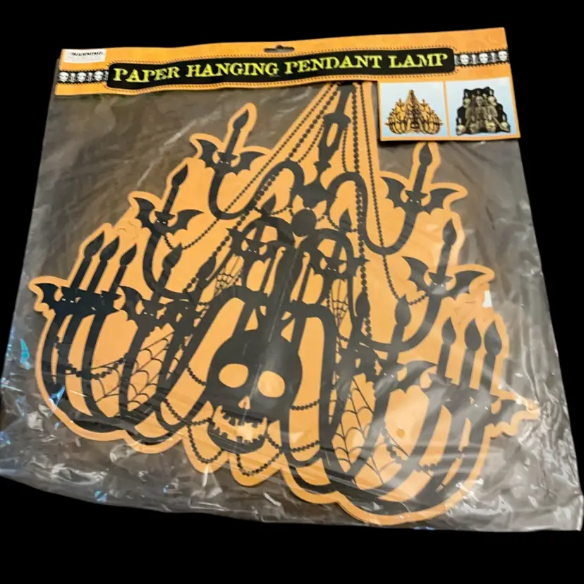 NOS Paper Hanging Pendant Lamp 13” x 13”