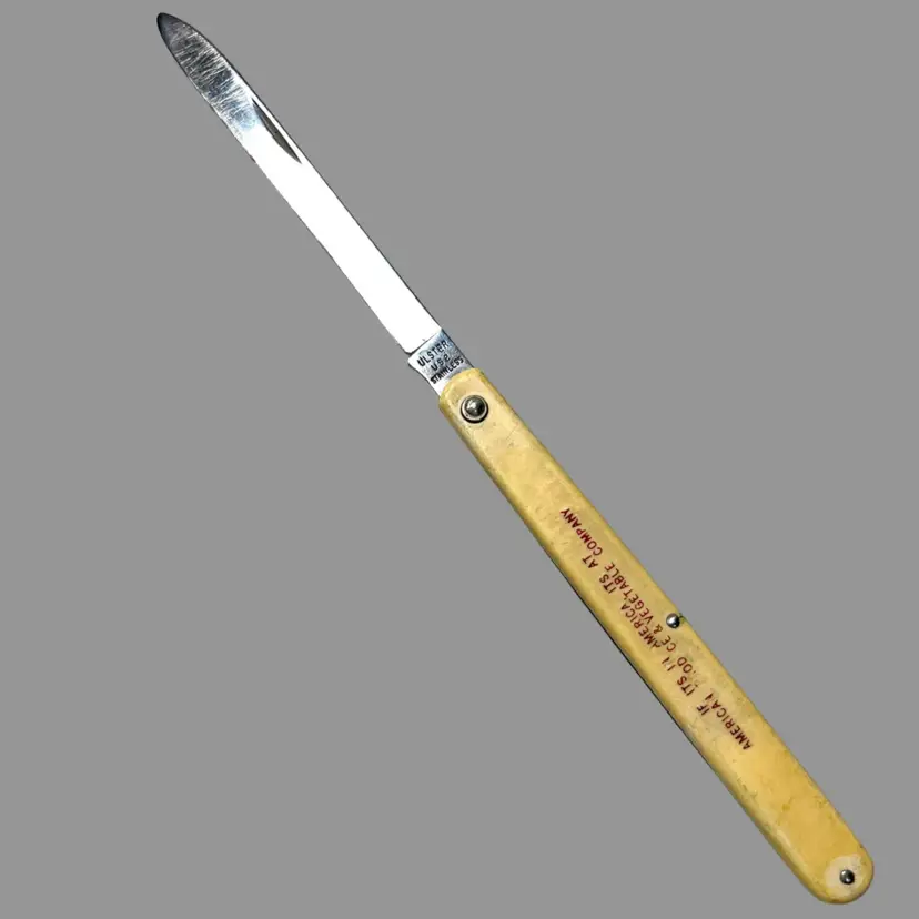 Ulster Melon Testing Knife. Vintage Advertisement ‘American Produce & Vegetable Company’. Stainless Steel.