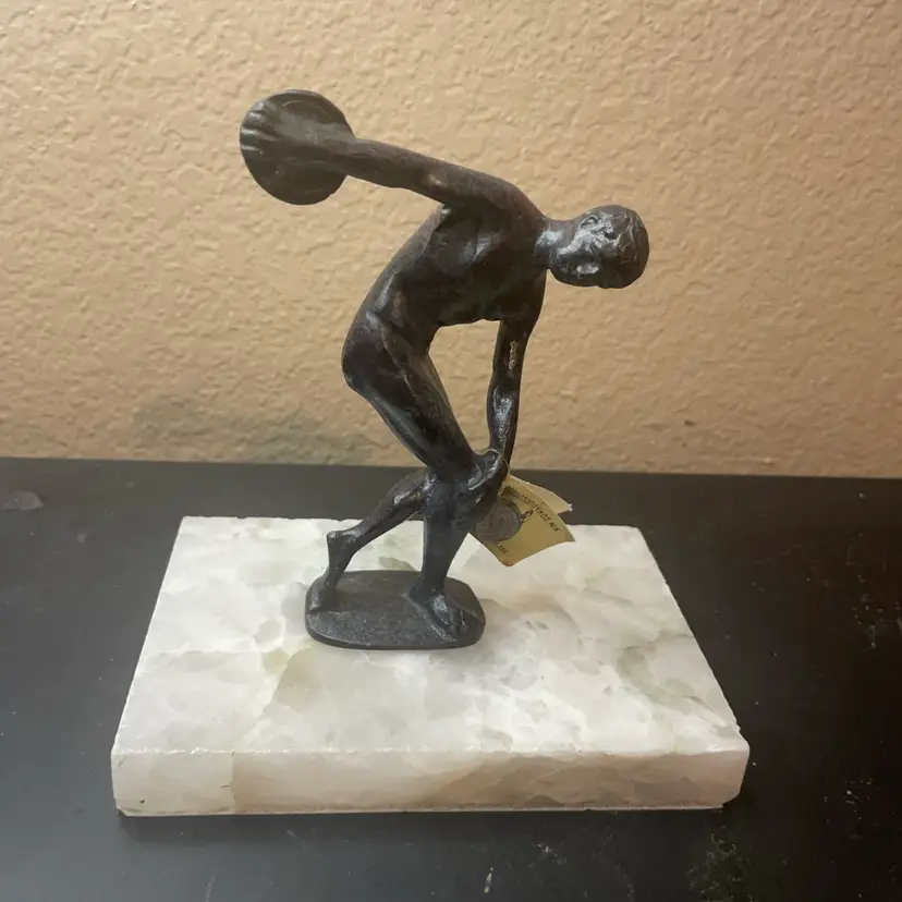 Discobolus of Myron 5” Bronze Statue - Discus Thrower sculpture Handmade in Greece