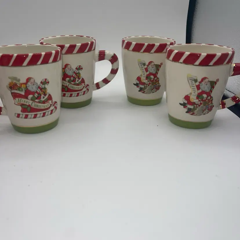 Christopher Radko “Letters To Santa” Mugs Lot Of 4 Pre Owned