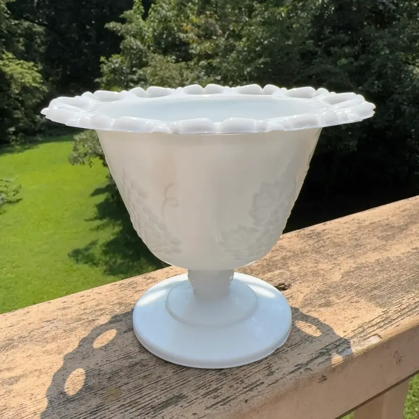 Mid-Century Milk Glass Compote