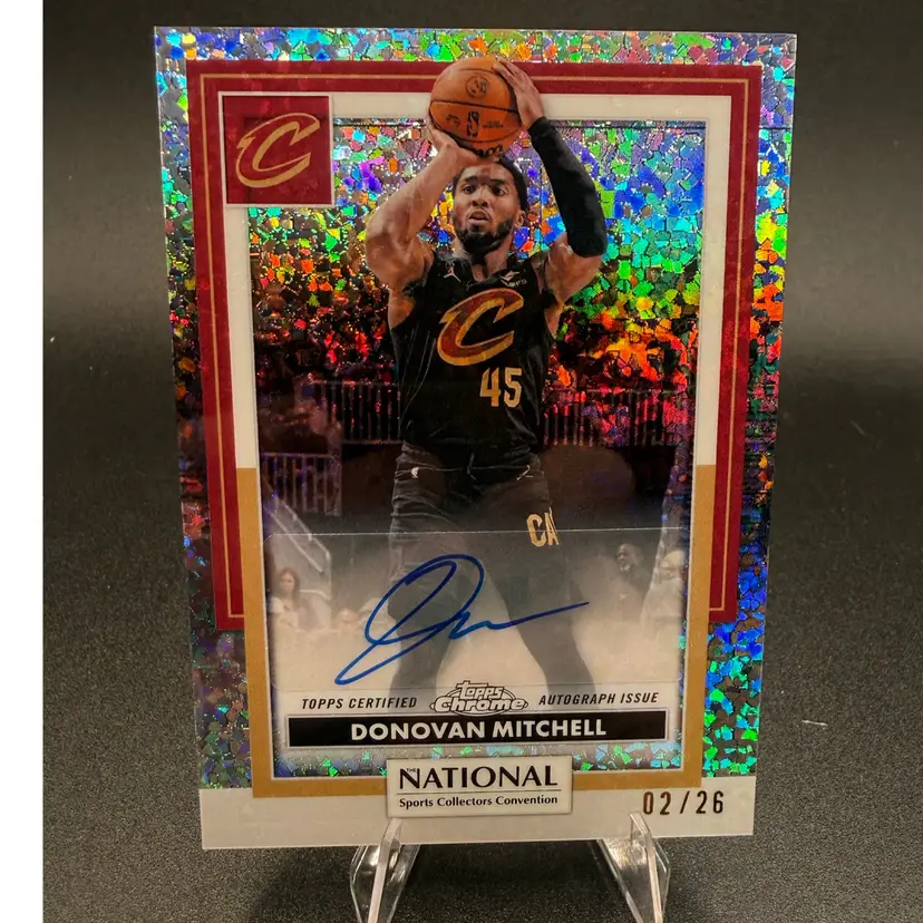 Donovan Mitchell Speckle Auto #/26 2026 Topps National Pack Exclusive Cleveland Cavaliers