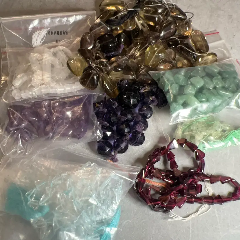 Fire Mountain Genuine Stone Beads, Mother Of Pearl, And Copper With Enamel Pieces  Real Semi Precious Gemstones Website Prices Pictured Includes Garnet Beads