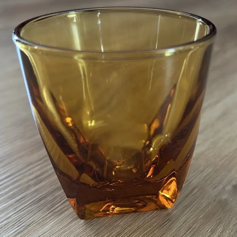 Vintage Colony Drinkware Vanity Amber On the Rocks Glasses Set Of 8