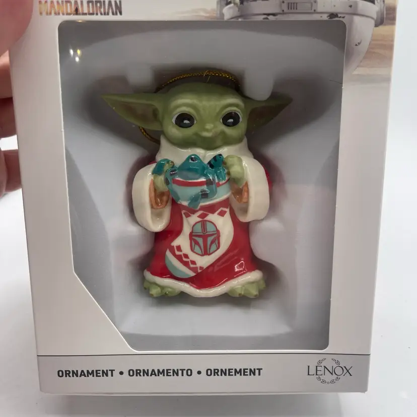 Lenox Holiday Grogu with Stocking Ornament Porcelain Christmas Tree Decoration