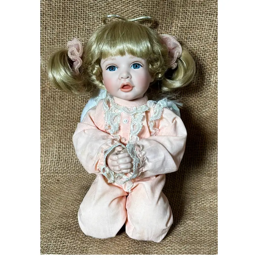 Vintage Hamilton Collection Angel Porcelain Doll I Pray The Lord My Soul To Keep