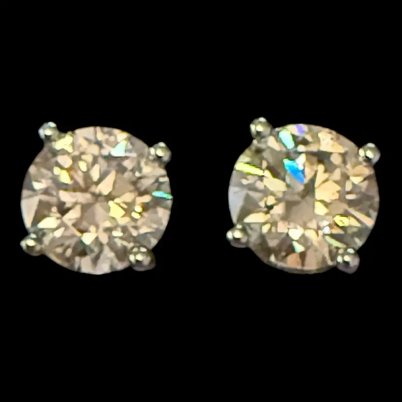 Moissanite Sterling Silver .925 1 CT Stud Earrings
