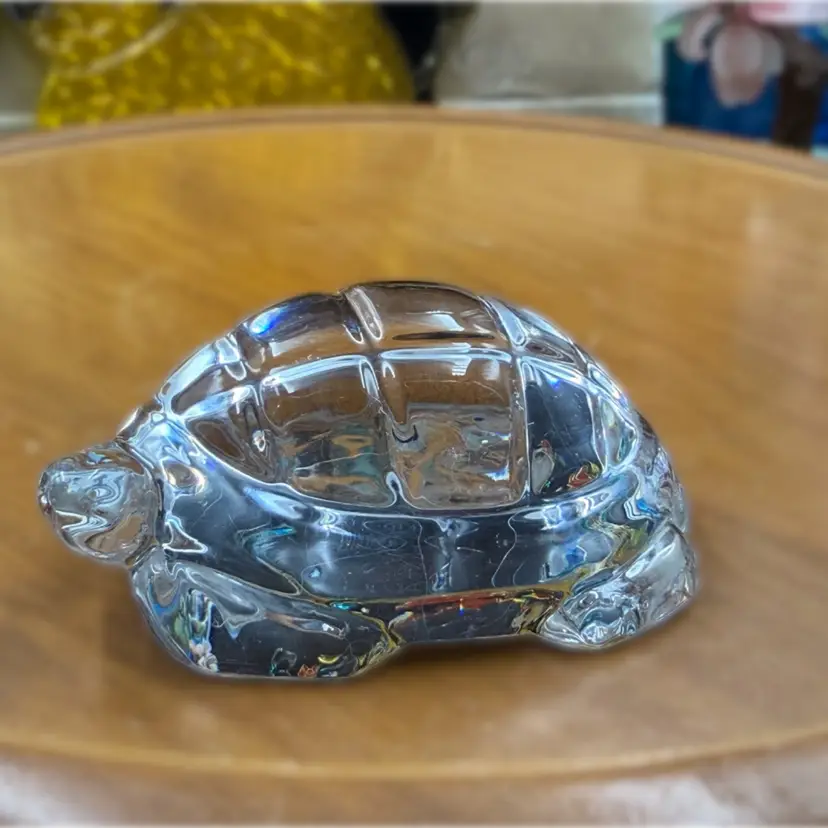 Baccarat Clear Glass Turtle Signed
