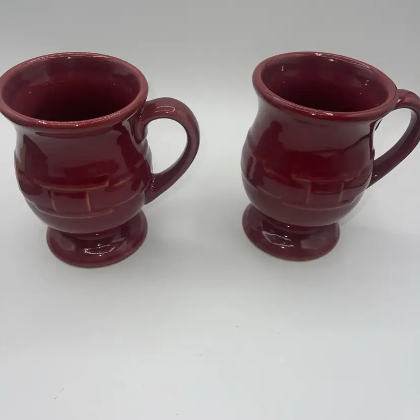 Longaberger "Woven Traditions" Paprika Grandmug, 5¼ Inch Pedestal Mug Set Of