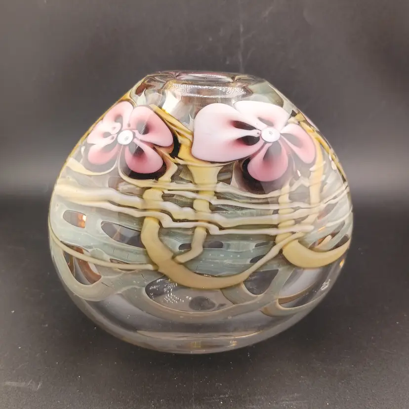 Signed Rich Miller paperweight vase