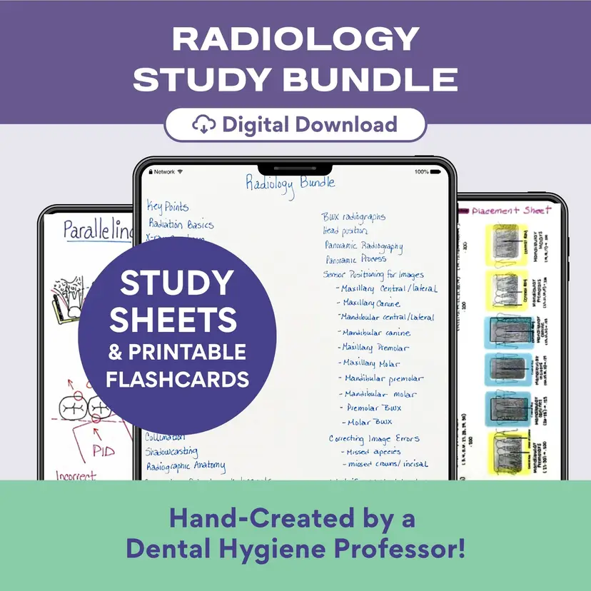 Dental Radiology Study Notes and Flashcards