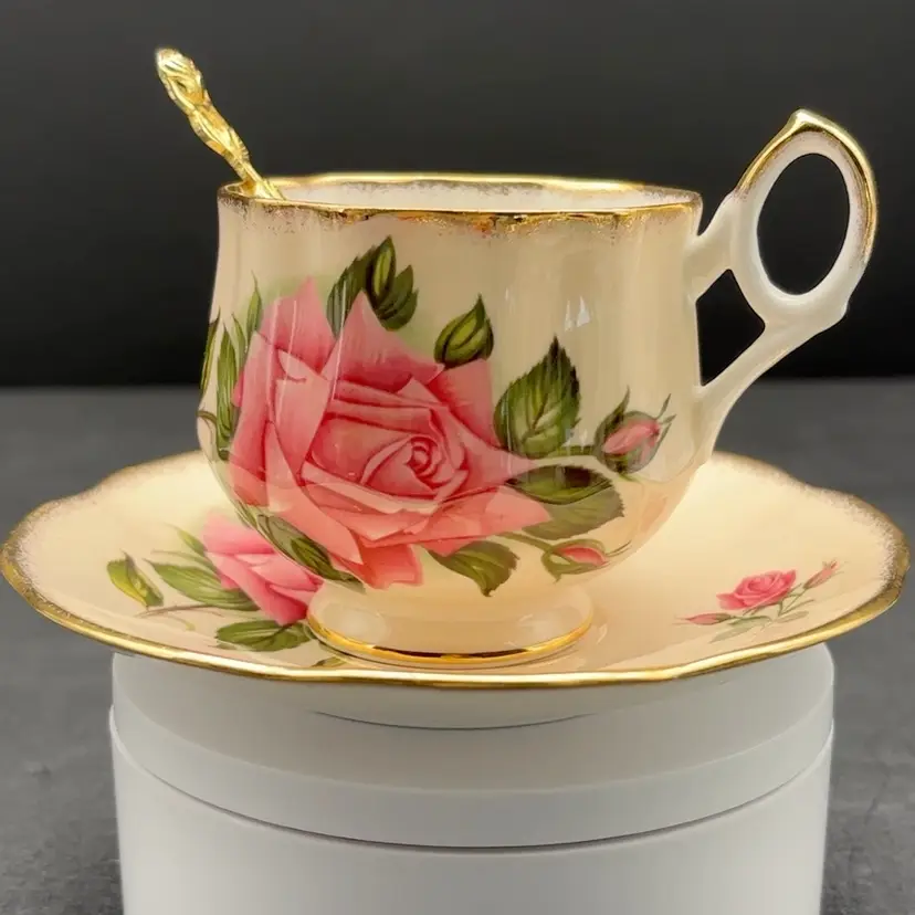 Rose Teacup And Saucer