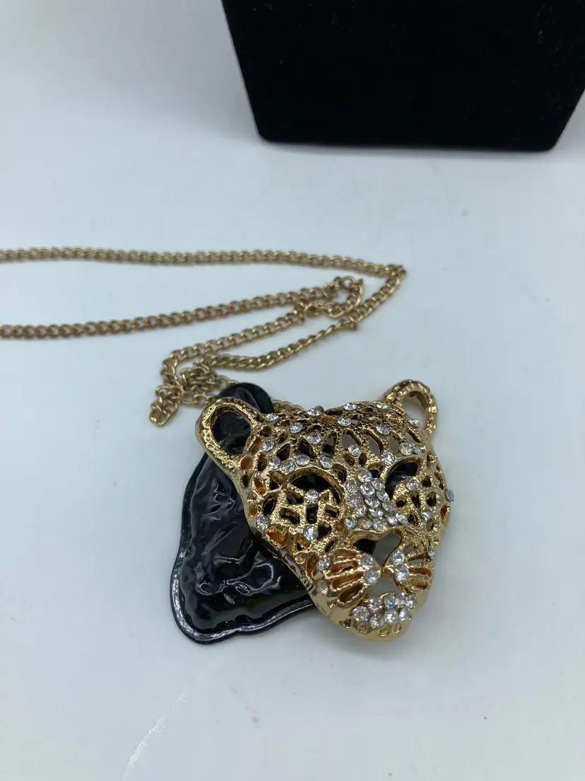 Leopard Head Women Rhinestone Jewelry Necklace Gift