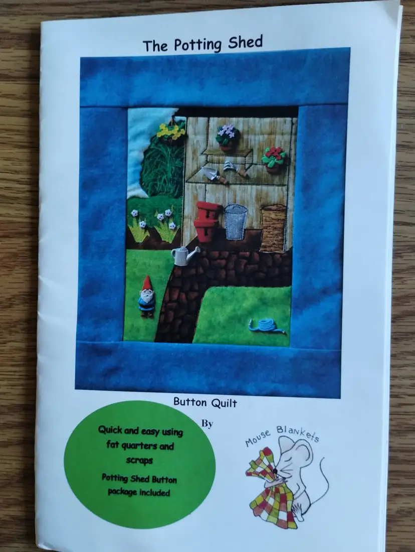 The Potting Shed 9 14 x 11 34 Button Quilt Kit by Mouse Blankets
