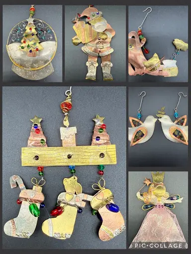 Vintage Mixed Metal And Cloisonné Tree Ornaments!! 