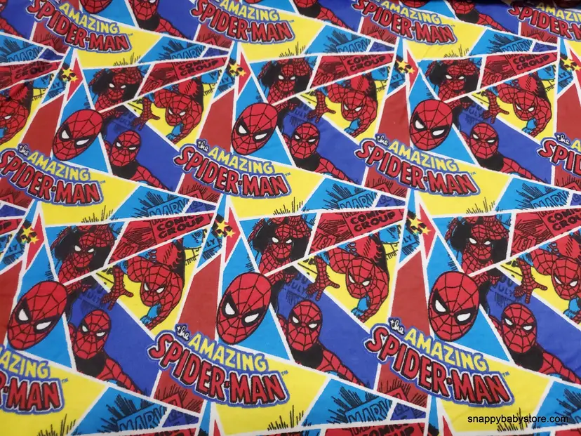 Marvel Amazing Spiderman Comic Flannel Fabric Remnant - 100% Cotton - Choose Size - Soft Craft & Quilting Fabric