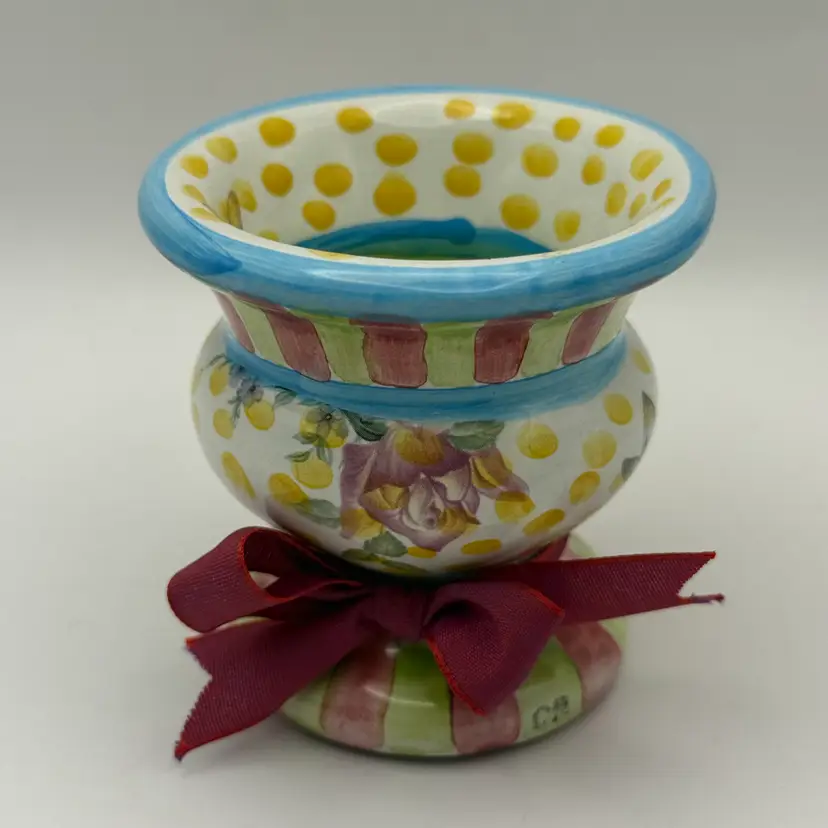 MacKenzie-Childs Pottery Butterfly Tea Light Votive Candle Holder