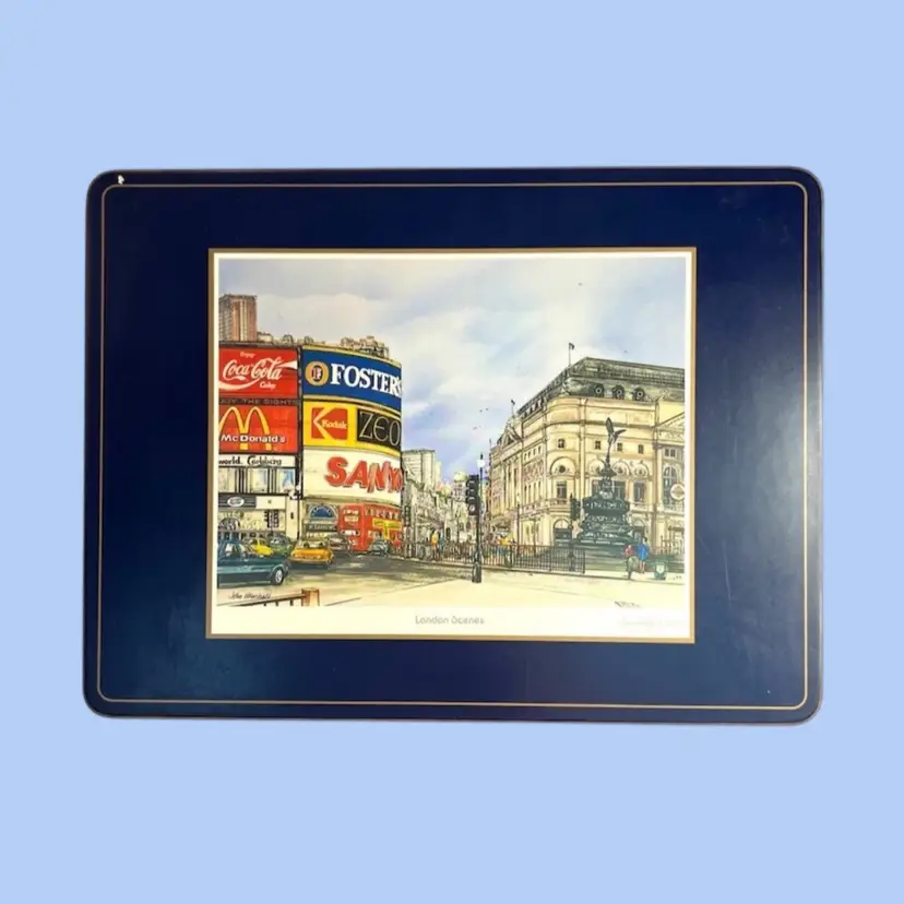 #245- Placemat Boxed Set London Scenery Cork Back Signed by John Marshall By Pimpernel England 
Great Interest Piece Fir Plate Wall Or Gallery