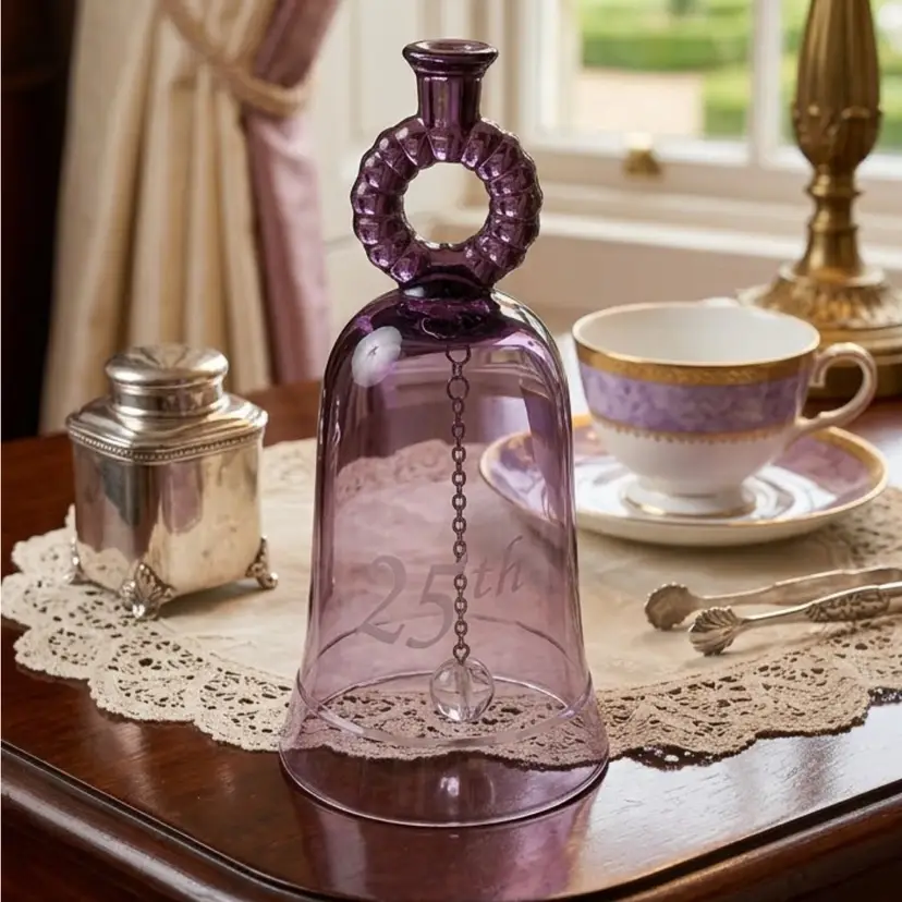 Fenton 25th Anniversary Amethyst Glass Bell