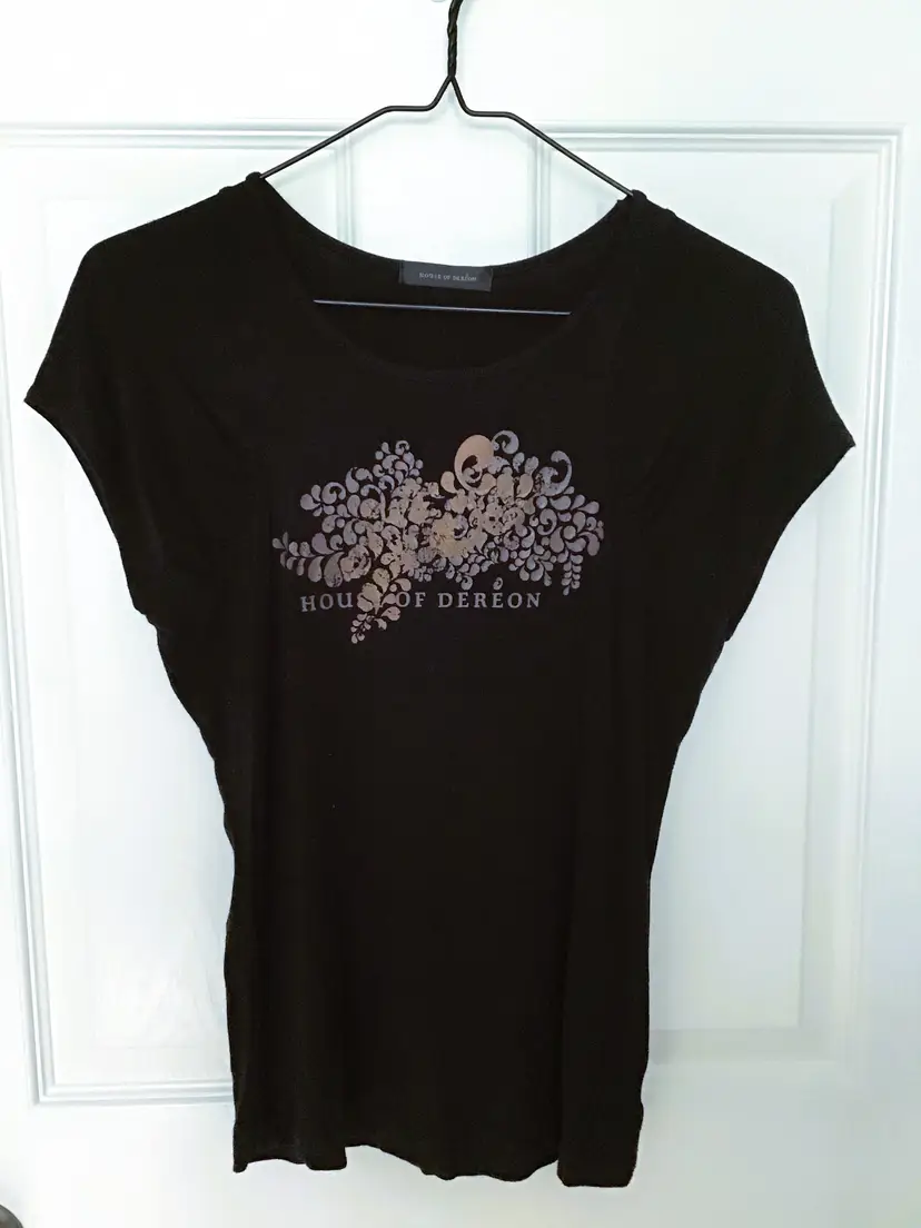 Beyonce House Of Dereon M Black Gold Diva Short Sleeve Shirt