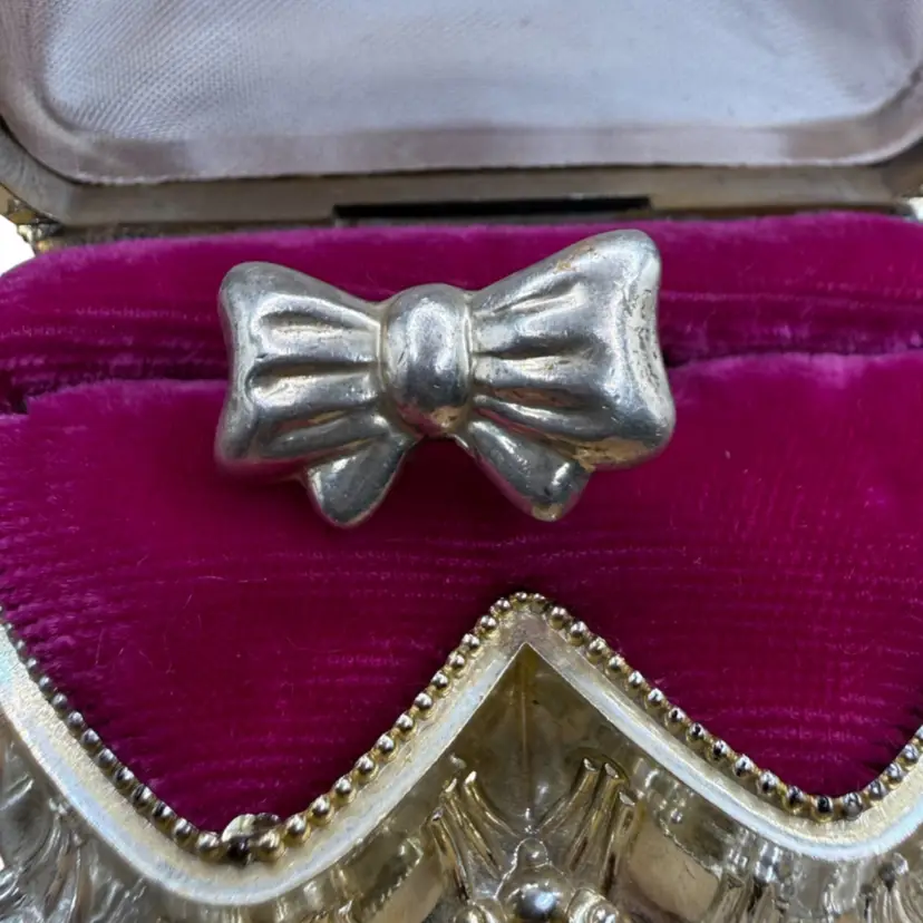 Vintage Mexico Sterling Silver Bow Ring Size 5