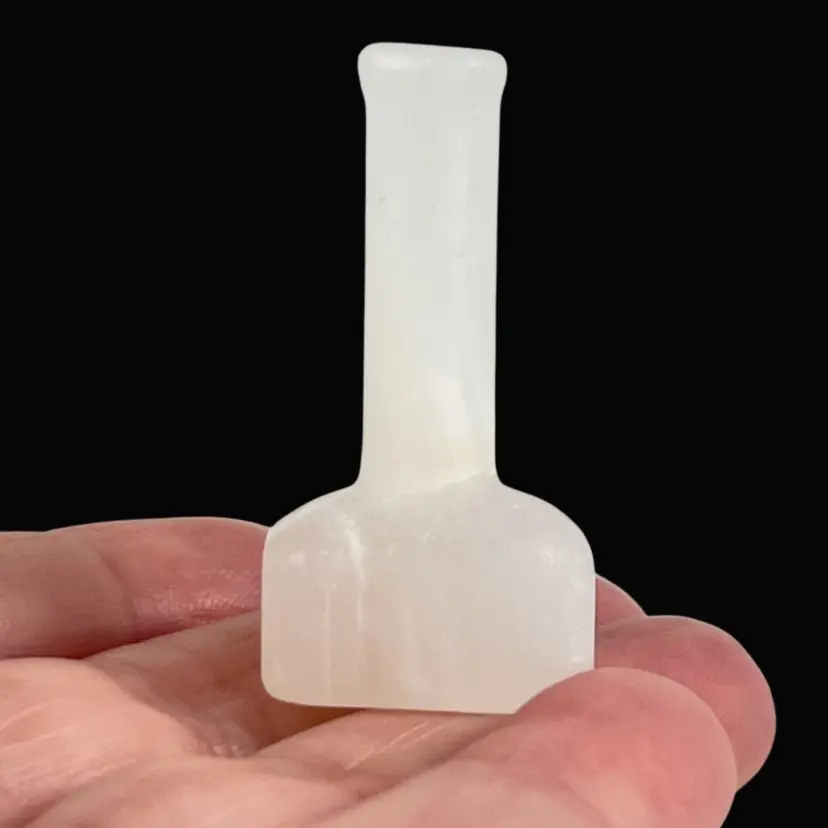 White Quartz Thor’s⚡️ Hammer Miniature Figurine– Crystal Carving.