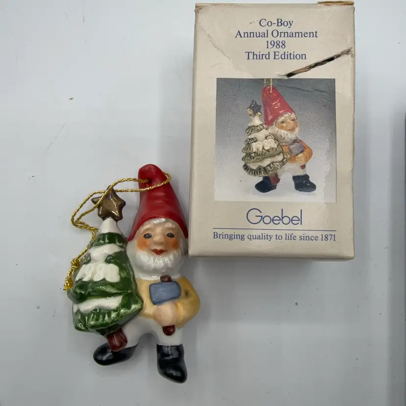 Co-Box Gnome Goebel West Germany 1987 Ornament In Box