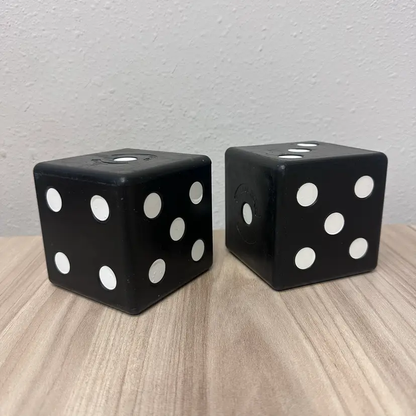 Vintage 1989 “21” Lawn Dice Game Black 3 1/2" Square Plastic Game Room Decor