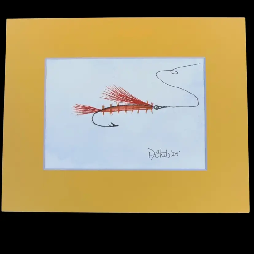 “The One” Fishing Lure Watercolor Original 5x7