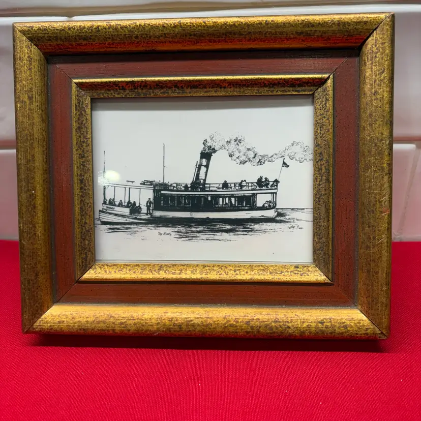 Vintage Framed Print THE DAWN Ferry Boat Mercer Island to Seattle 1929 History
