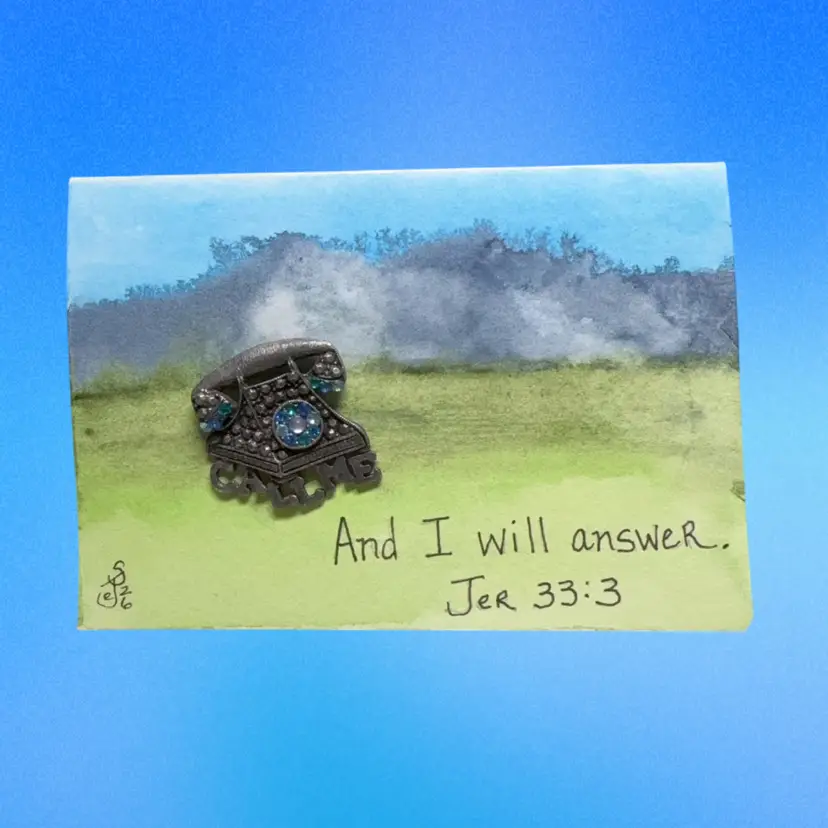 Original Watercolor Card Call Me 5 X 3.5”