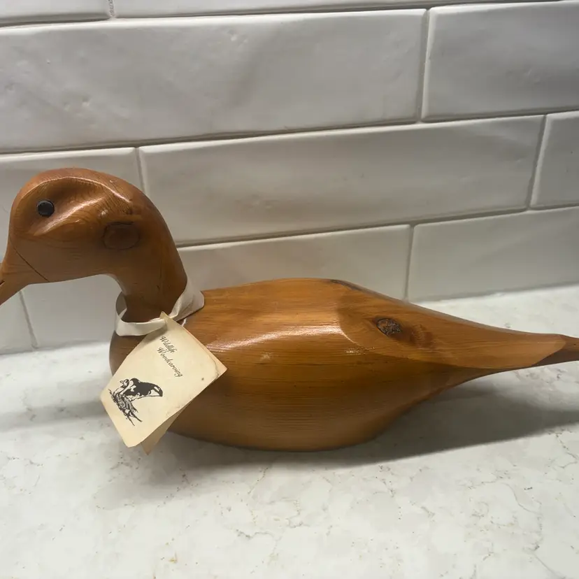 Vtg Dale Erickson Signed Wood Duck Decoy Cedar Burl Wildlife Woodcarving