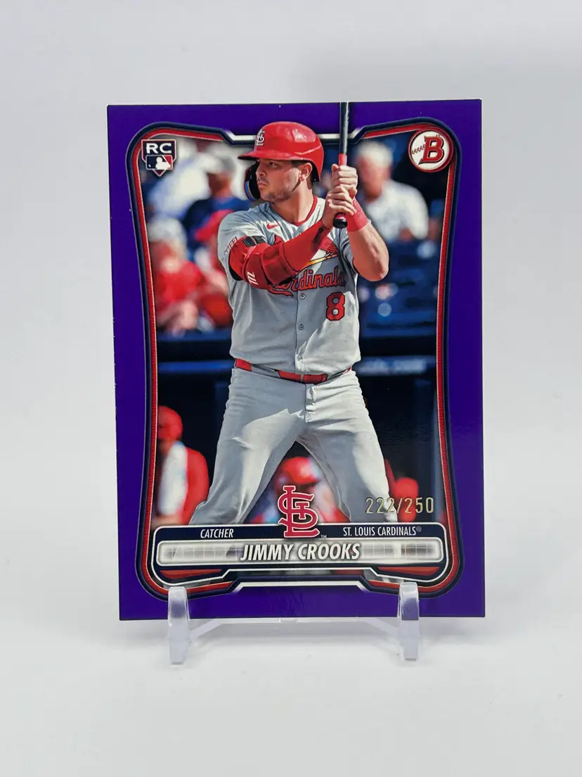 Jimmy Crooks - 2026 Bowman Paper Purple Border /250 - St. Louis Cardinals