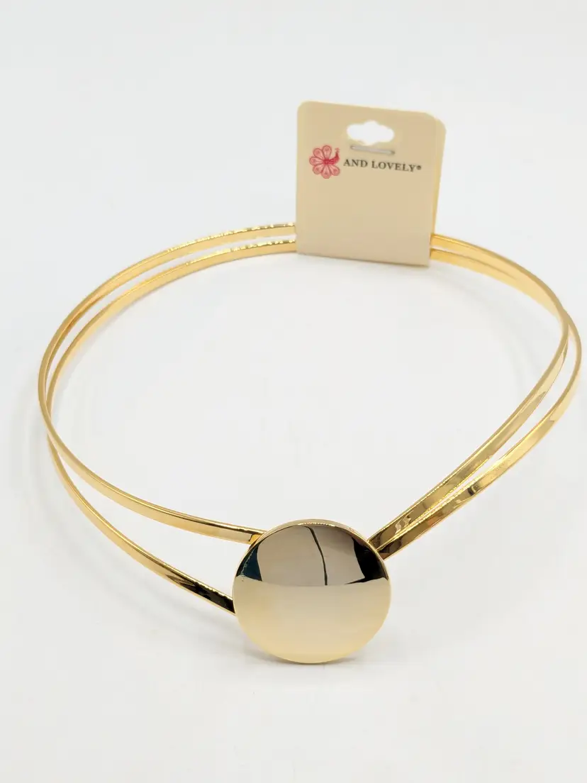 And Lovely Gold Tone Double Torque Choker Necklace NWT