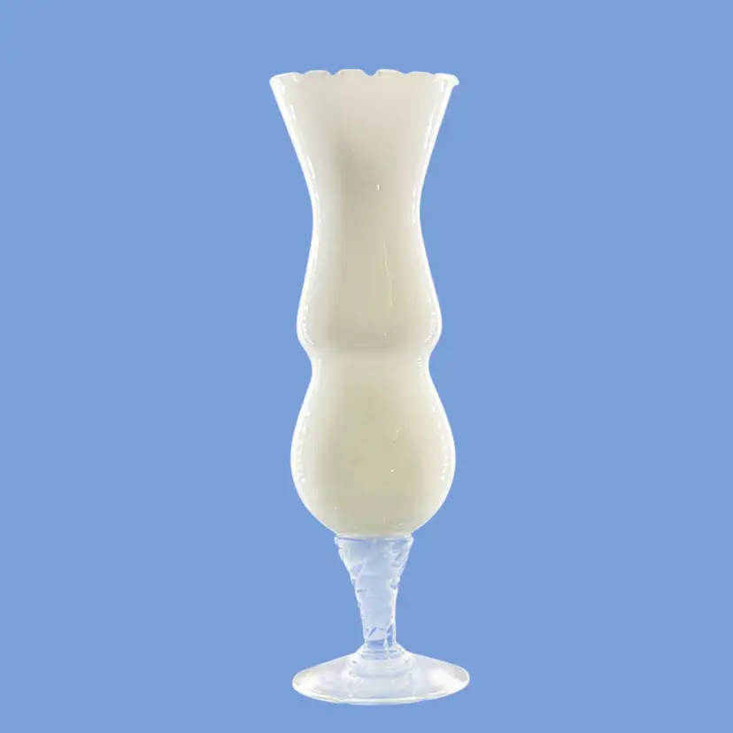 #083- Art Glass Bud Vase Opaline Twisted Stem Hourglass Shape
B2