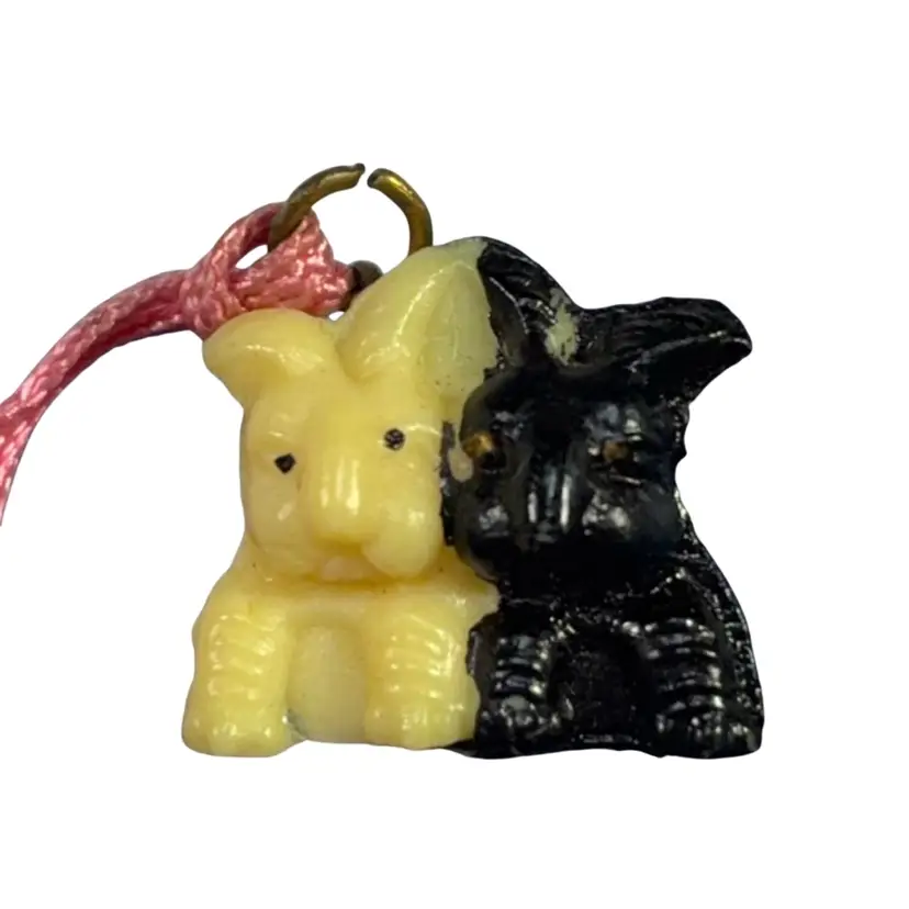 Black & White Scotty Dogs Celluloid Charm