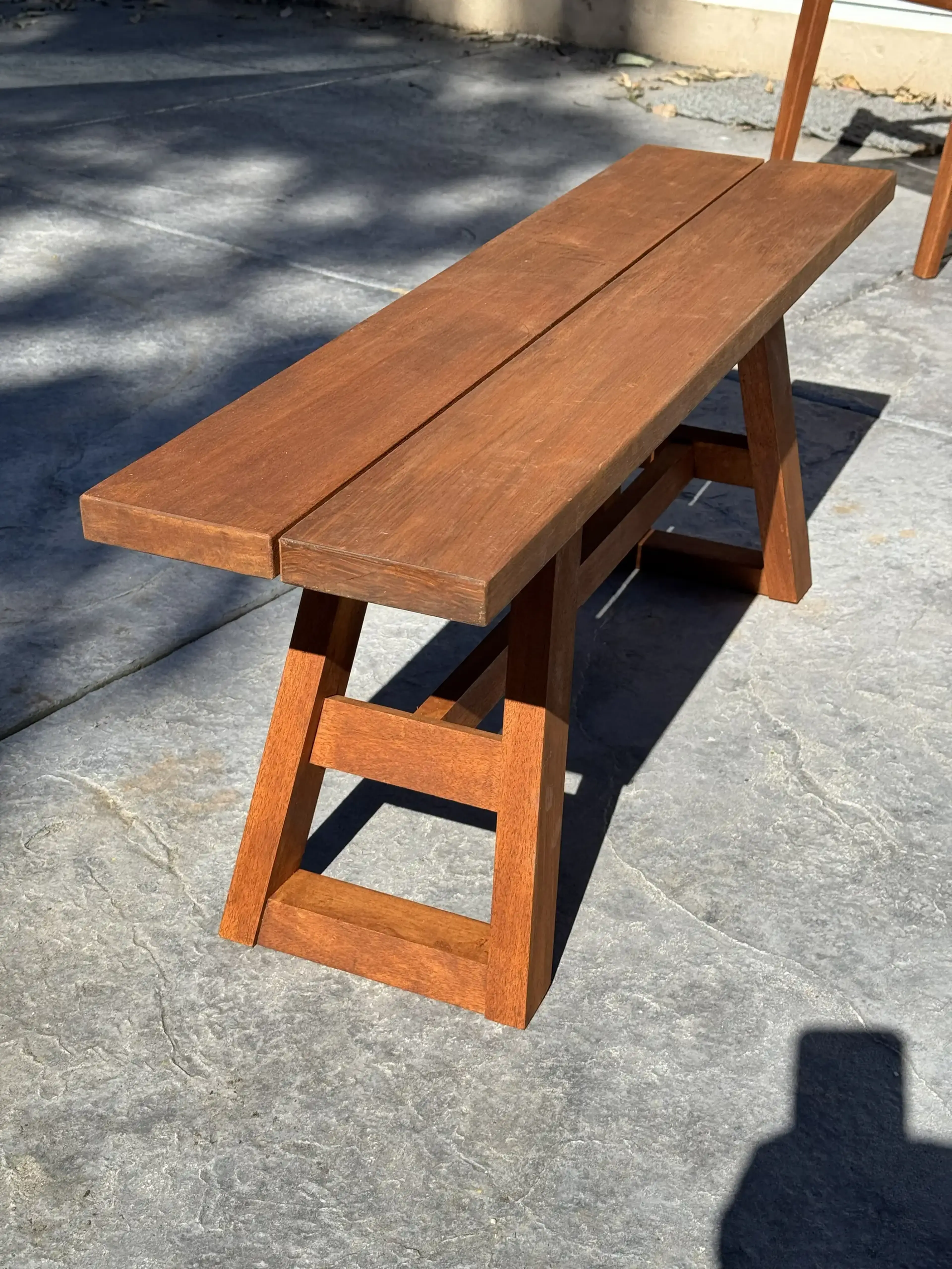 Handcrafted Sapele Outdoor Dining Bench