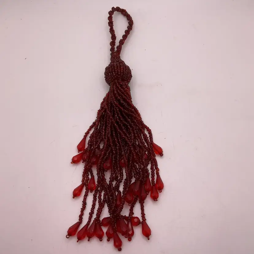 POW4 Bead Tassel Burnt Orange 9"