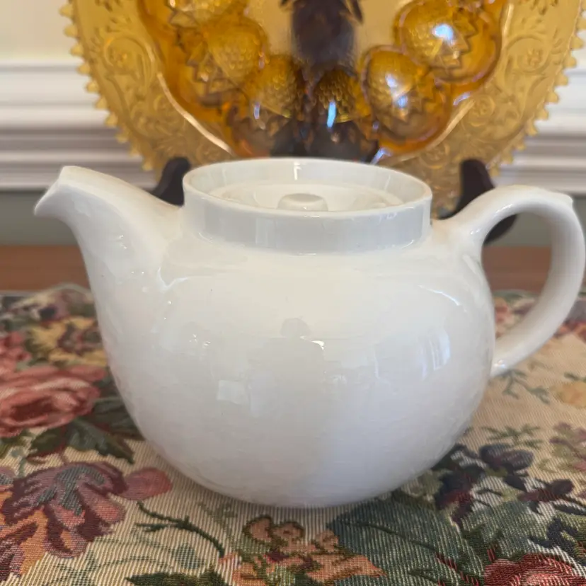 Vintage Wood & Sons Vitrex White Ironstone Teapot — England